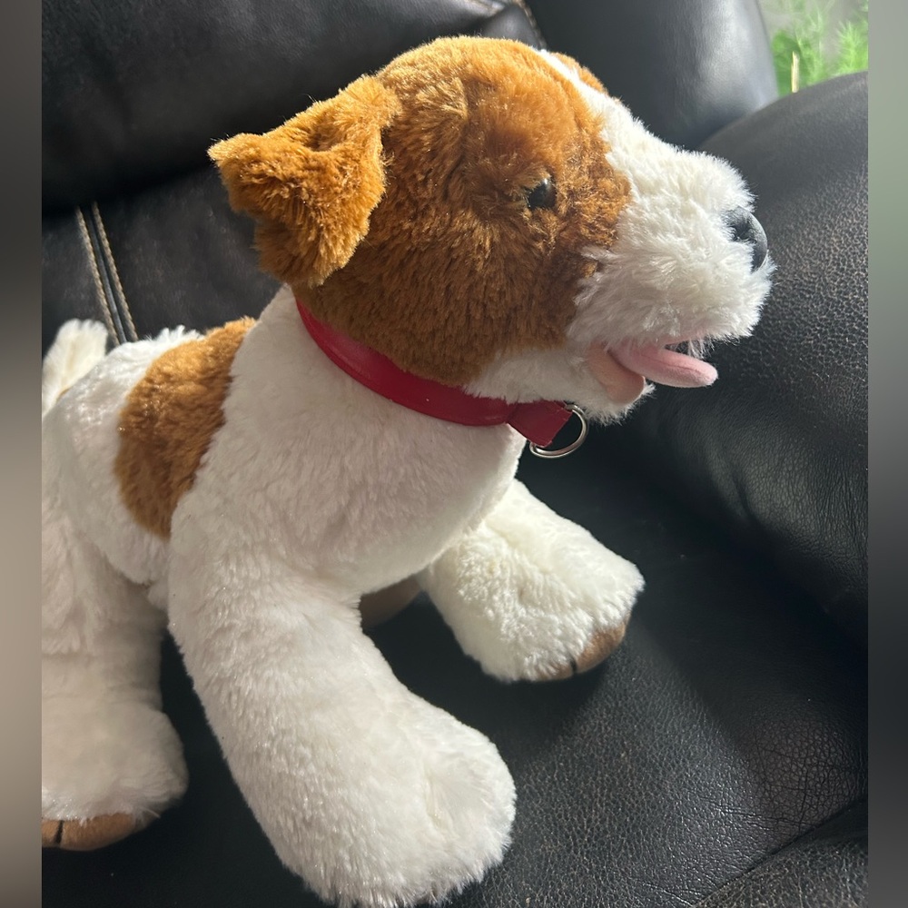 Build-A-Bear White and Tan Jack Russell Terrier with Red Collar
